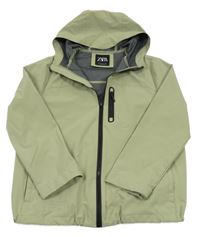 Světlekhaki šusťáková bunda s kapucí ZARA