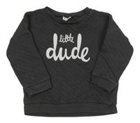 Tmavosivá prešívaná mikina s nápisom Next