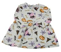 Sivé bavlnené šaty s Pepinou a dýněmi