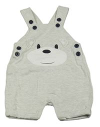 Světlešedé teplákové laclové kraťasy s medvídkem Dopodopo