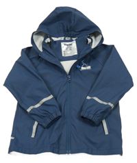 Tmavomodrá nepromokavá bunda s bagrem a kapucí Lupilu