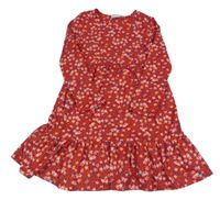 Červeno-modro-biele vzorované kvetované šaty Matalan