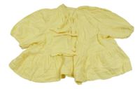 Žltý mušelínový zavazovací cardigan shein