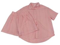 2set - Ružová madeirová oversize halenka + kraťasy Next