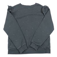 Tmavosivá bodkovaná á mikina s volánikmi H&M