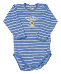 Modro-biele pruhované body s potlačou