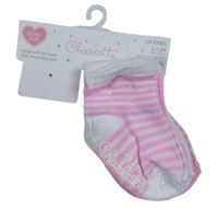 5pack - Ružovo-biele ponožky zn. Charlotte