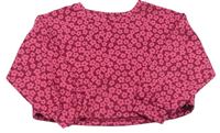 Malinová crop mikina s kvietkami Matalan