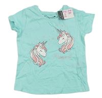 Tyrkysové tričko s jednorožci Primark