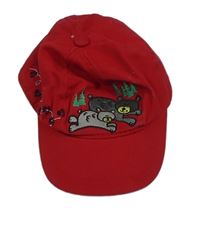 Červená šiltovka s medvedíkmi Kid Tees