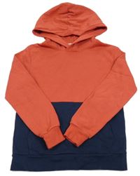 Červeno-tmavomodrá mikina s kapucňou H&M