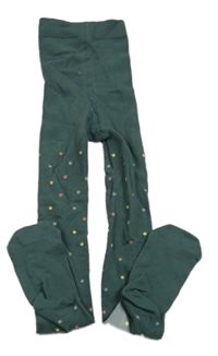 Zelené pančuchy s bodkami