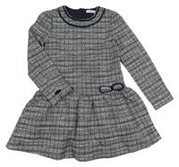 Tmavomodro-bílo-zlaté kostkované šaty Mayoral