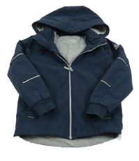 Tmavomodrá softshellová zateplená bunda s kapucňou H&m