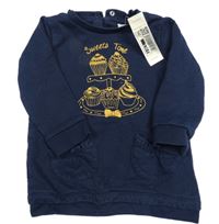 Nové - Tmavomodrá dlouhá mikina s muffiny Fagottino