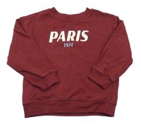 Vínová mikina s nápisom H&M