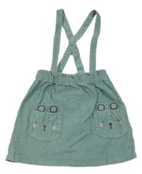 Zelenošedá menšestrová sukňa so zvieratkami a trakami George