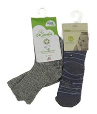 Nové - 2x - Šedé melírované + tmavošedé ponožky s proužky vel. 19-22