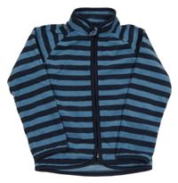 Modro-tmavomodrá pruhovaná fleecová propínací mikina TCM 