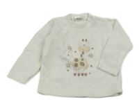 Biela zamatová mikina s žirafou