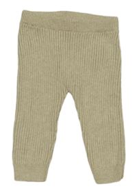 Béžové rebrované pletené nohavice F&F