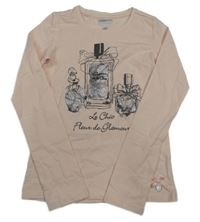 Světlerůžové triko s potiskem