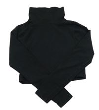 Černé crop triko s rolákem New Look