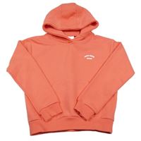 Korálová mikina s nápisem a kapucí Pink Soda