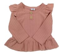 Starorůžová žebrovaná tunika s volánky PatPat