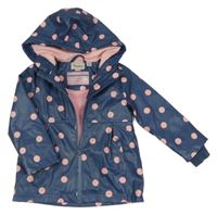 Tmavomodrá nepromokavá jarní bunda s puntíky a kapucí Impidimpi