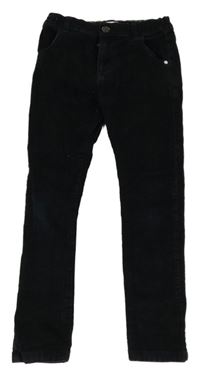 Tmavomodré manšestrové slim kalhoty F&F