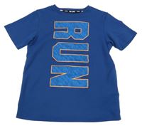 Tmavomodré běžecké funkční tričko s nápisem H&M