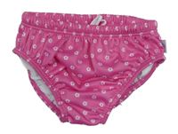Růžové kytičkované nepropustné plavkové kalhotky