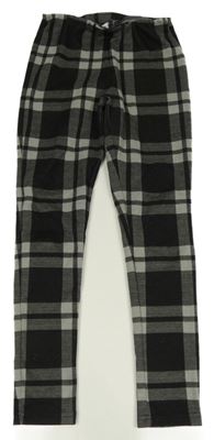 Čierno-sivé kockované legíny L&D