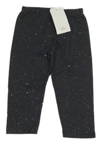 Nové - Tmavosivé trblietavé capri legíny Topolino