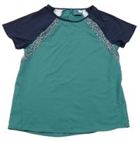 Zeleno-tmavomodré športové tričko