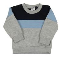 Sivo-tmavomodro-modrá mikina