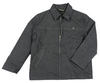 Sivá rifľová podšitá bunda