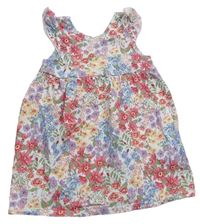 Smetanovo-farebné kvetované šaty s volánikmi zn. H&M