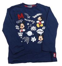 Tmavomodré melírované tričko s Mickey Mothercare