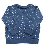 Tmavomodro-biela bodkovaná á mikina M&Co