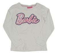 Bílé triko s logem Barbie