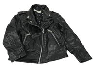 Černý koženkový jarní crop křivák H&M