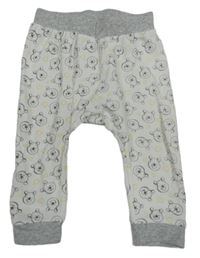 Bielo-sivé turecké tepláky s Pú a srdiečkami Disney