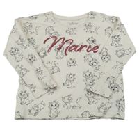 Smetanové triko s kočičkami Marií a flitry C&A