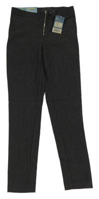 Nové - tmavosivé melírované skinny nohavice so zipsom Pepperts!