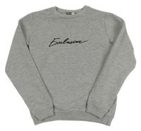 Šedá melírovaná žebrovaná mikina s nápisem PEP&CO