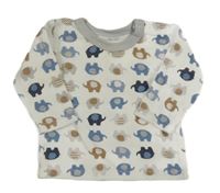 Smetanovo-světlešedé triko se sloníky TupTam