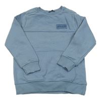 Modrošedá mikina s nášivkou a vreckom a žebrováním George