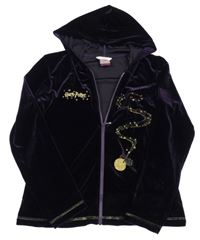 Purpurová sametová propínací mikina s nápisem - Harry Potter a kapucí M&S